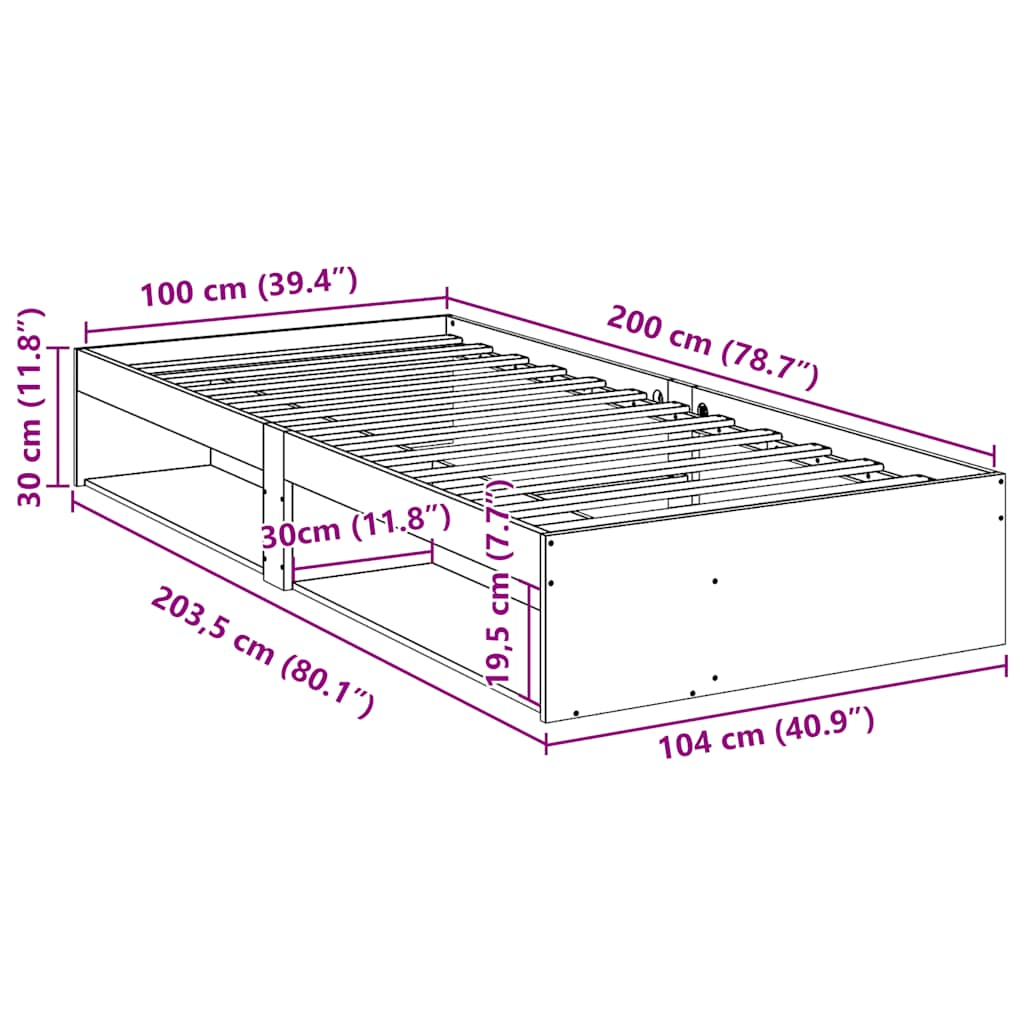 Espreguiçadeira sem colchão cera 100x200 cm