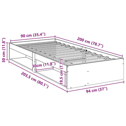 Sofá-cama sem colchão 90x200 cm pinho maciço castanho-mel