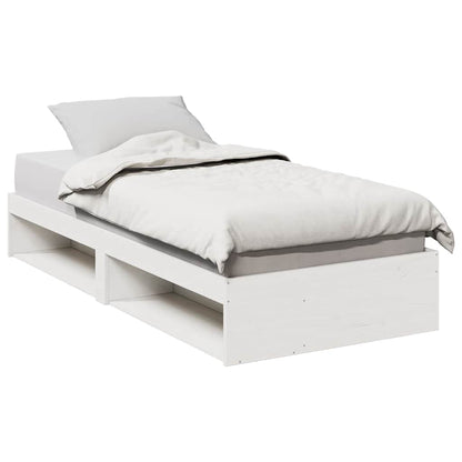 Sofá-cama sem colchão 90x190 cm madeira de pinho maciça branco