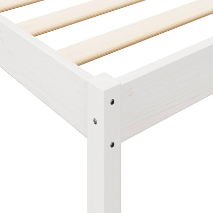 Cama com estante sem colchão 90x200 cm pinho maciço branco