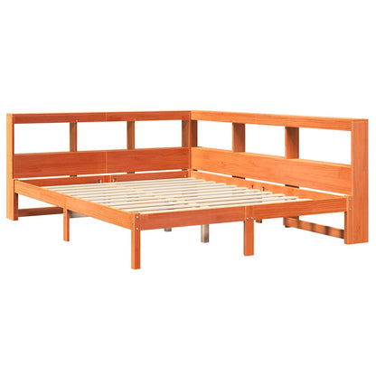 Cama com estante sem colchão 140x190 cm pinho maciço