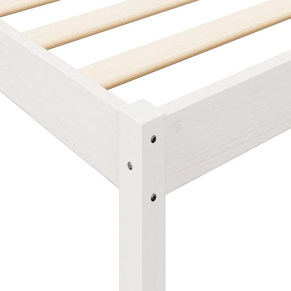 Cama com estante sem colchão 135x190 cm pinho maciço branco