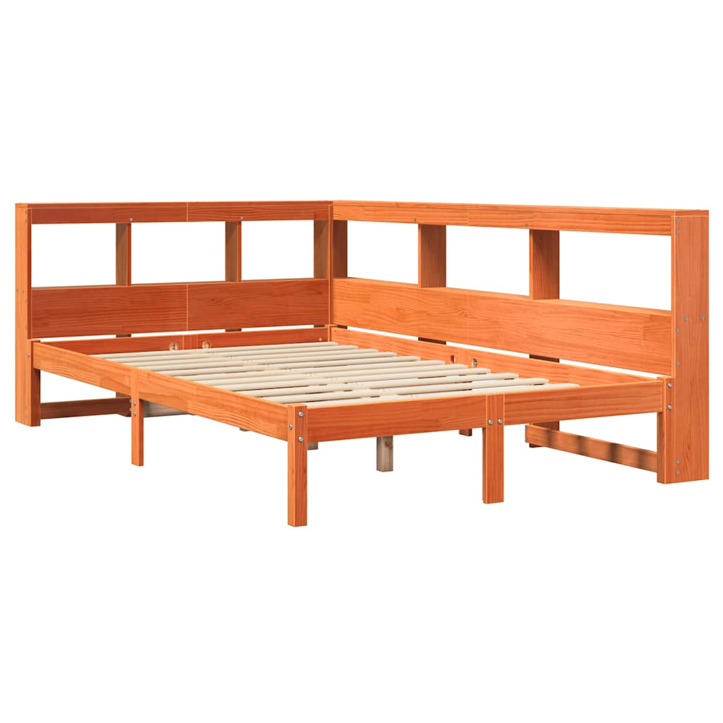 Cama com estante sem colchão 135x190 cm pinho maciço