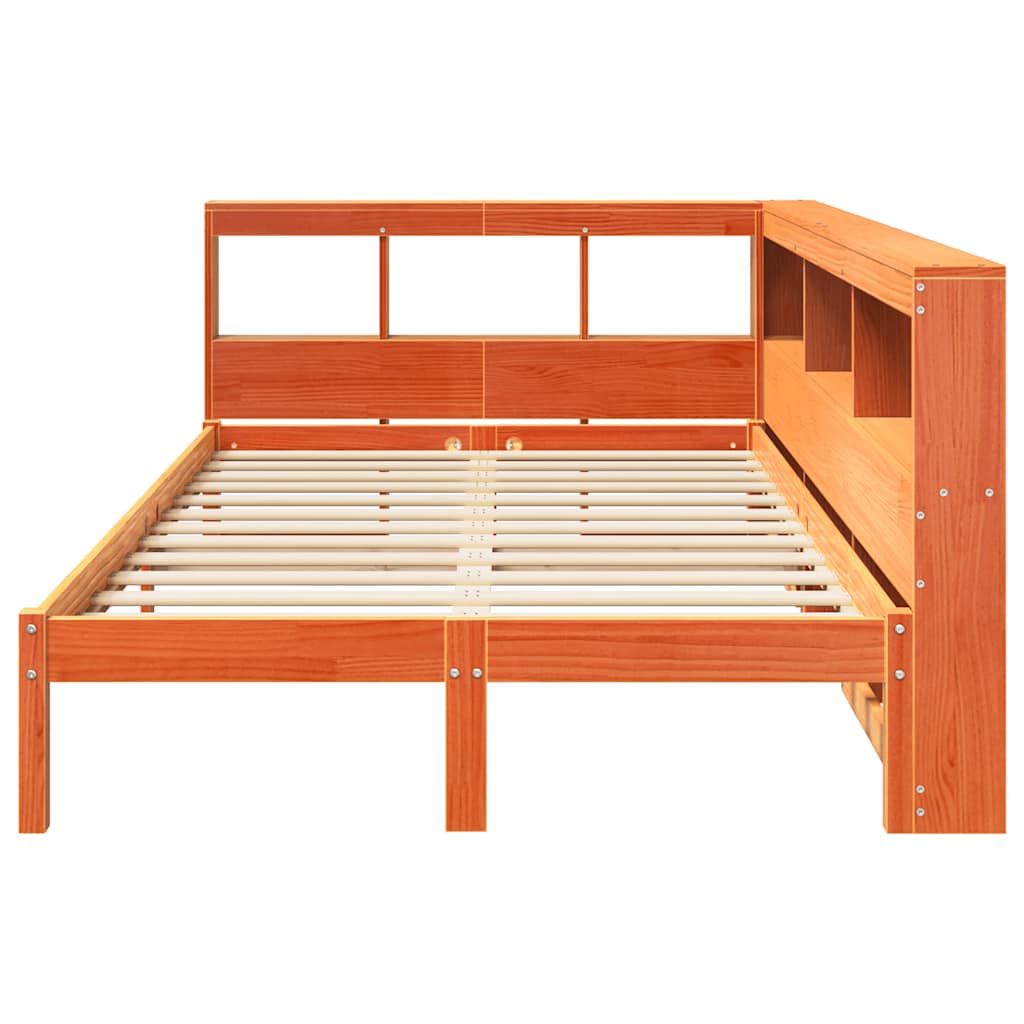 Cama com estante sem colchão 135x190 cm pinho maciço