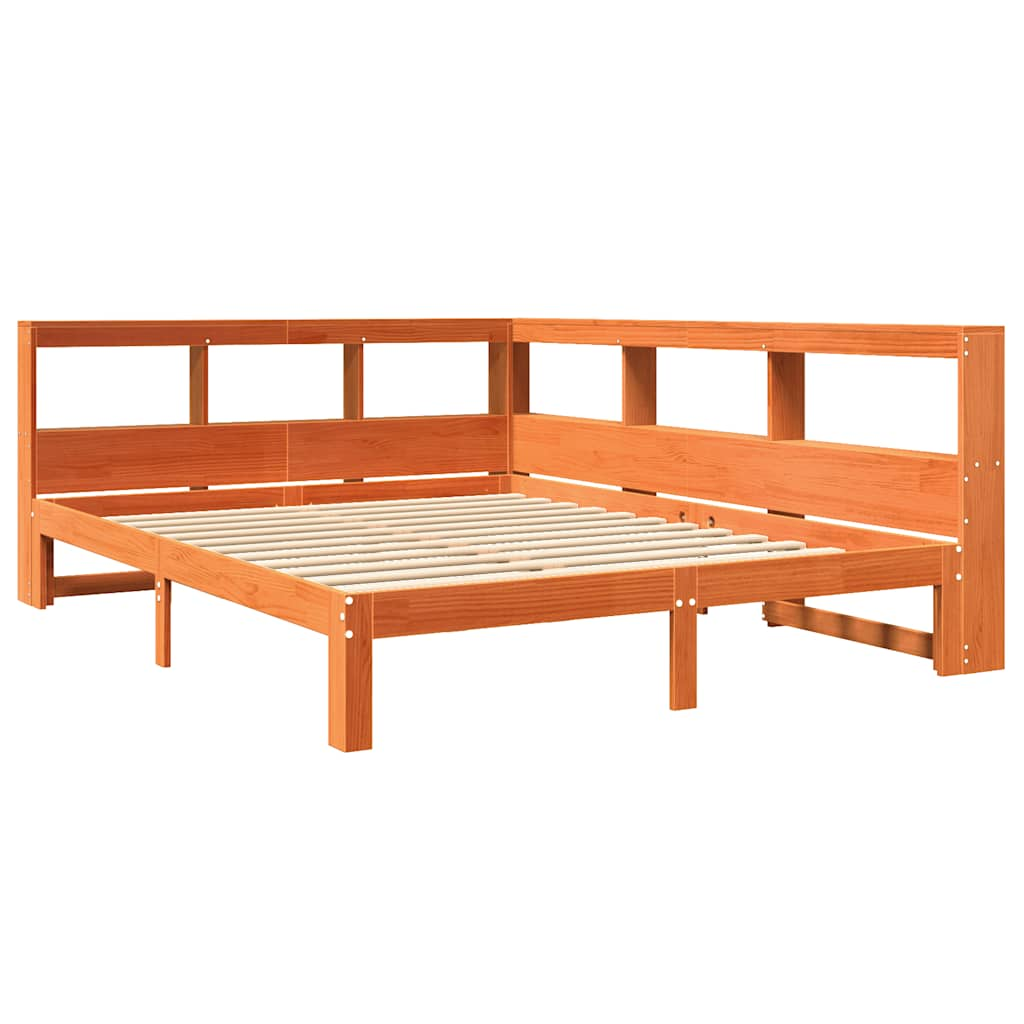 Cama com estante sem colchão 140x190 cm pinho maciço