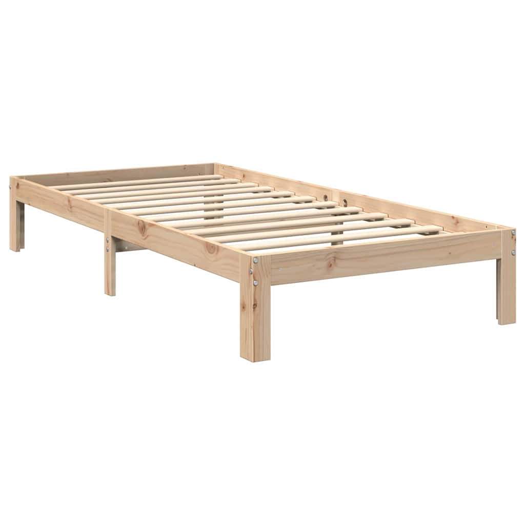 Cama com estante sem colchão 90x190 cm pinho maciço