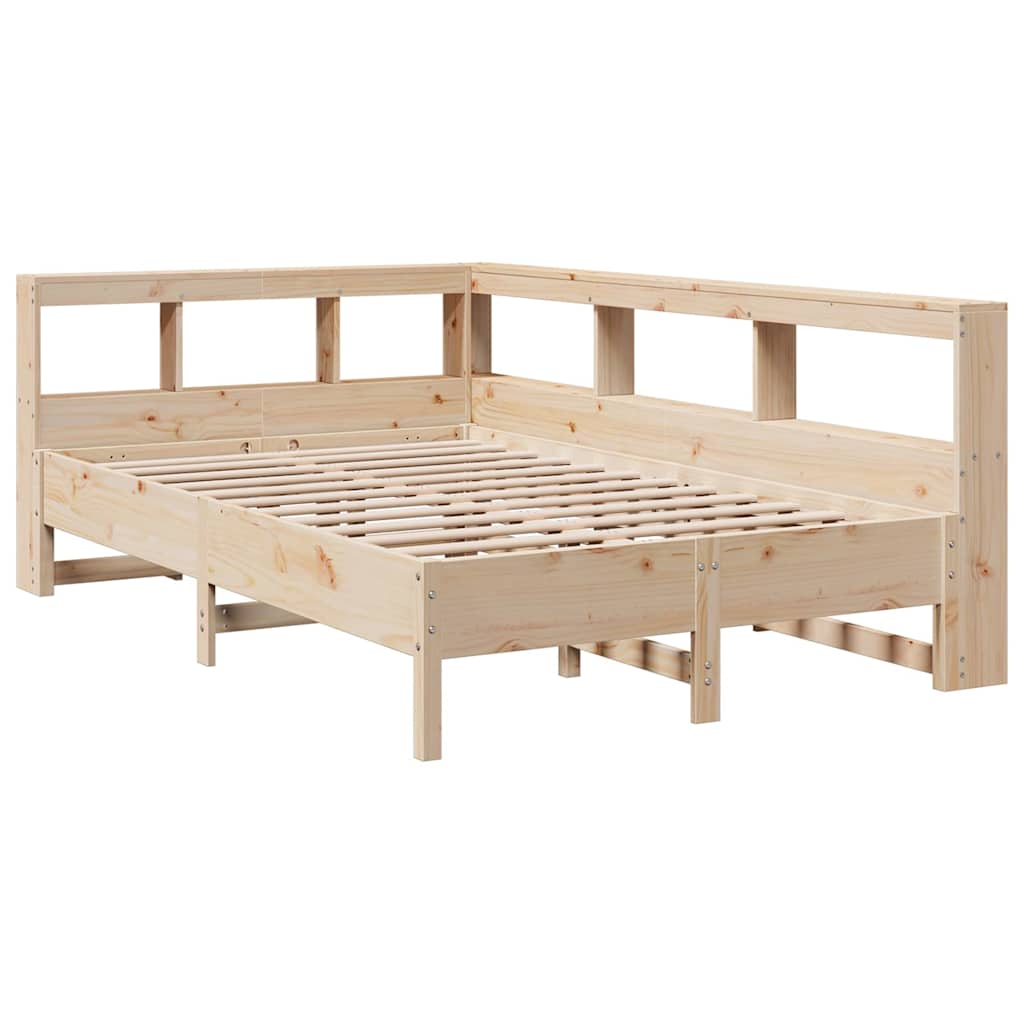 Cama com estante sem colchão 140x190 cm pinho maciço