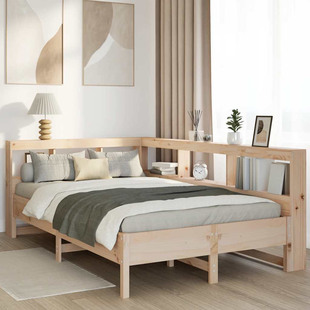 Cama com estante sem colchão 140x190 cm pinho maciço