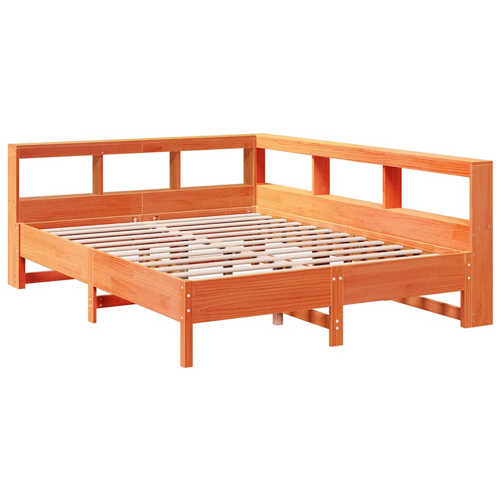 Cama com estante sem colchão 140x190 cm pinho maciço