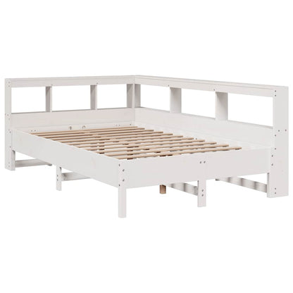 Cama com estante sem colchão 120x190 cm pinho maciço branco