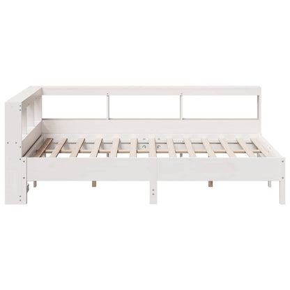 Cama com estante sem colchão 120x190 cm pinho maciço branco