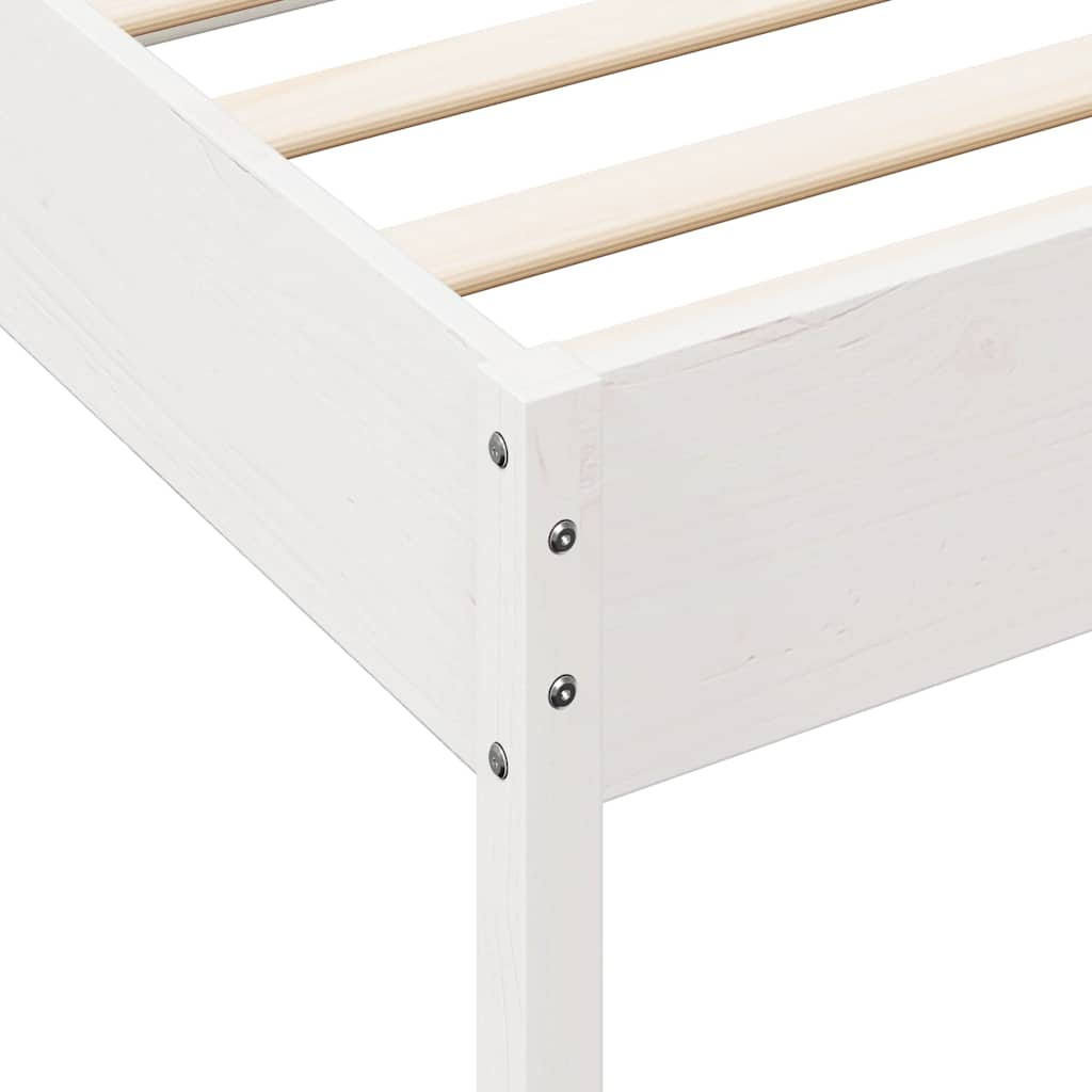 Cama com estante sem colchão 120x190 cm pinho maciço branco