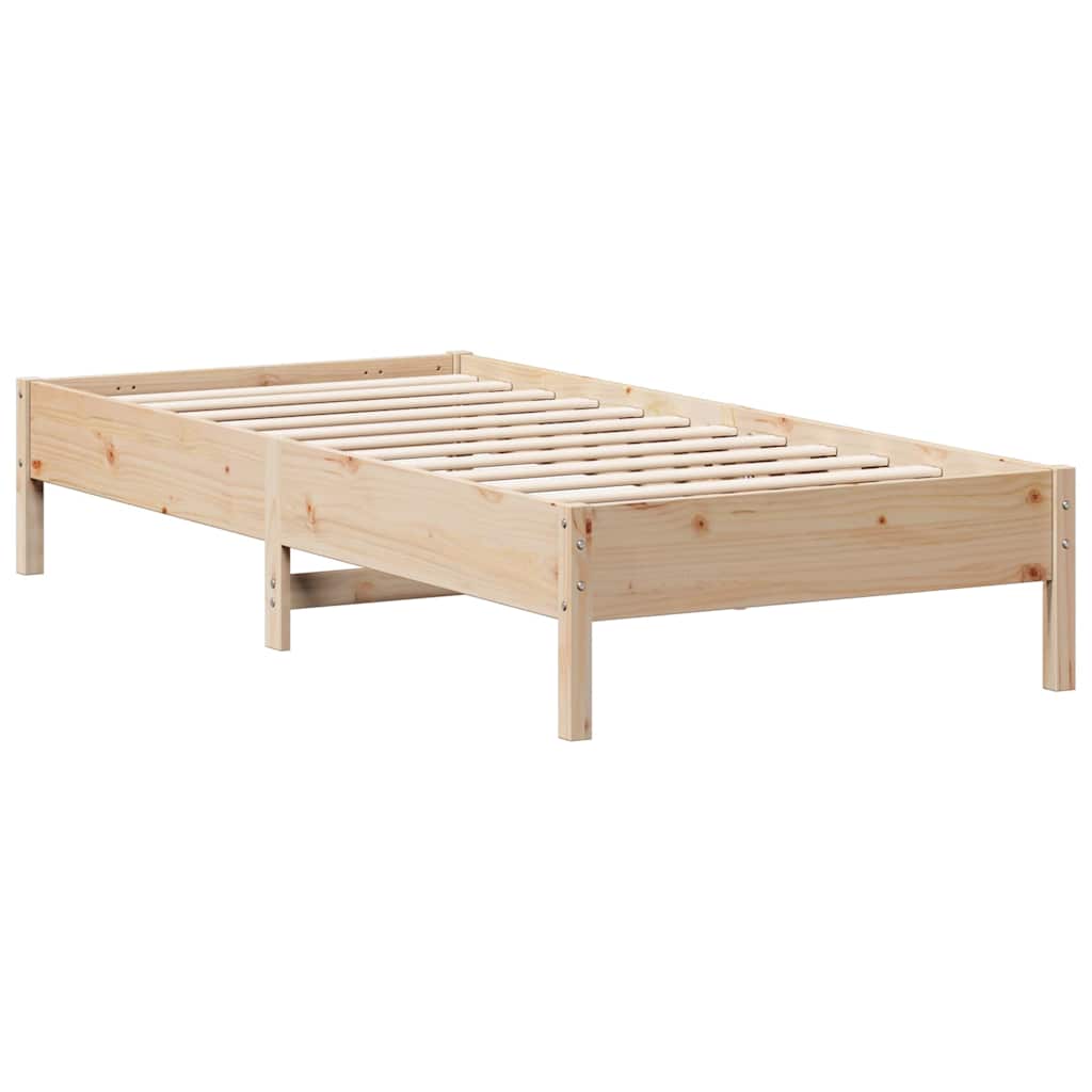 Cama com estante sem colchão 90x190 cm pinho maciço