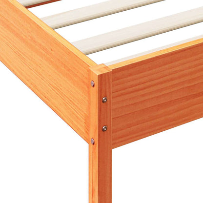 Cama com estante sem colchão 90x190cm pinho maciço castanho-mel