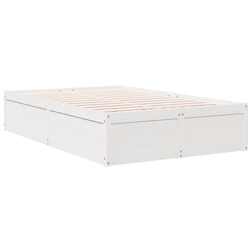 Cama com estante sem colchão 120x200 cm pinho maciço branco