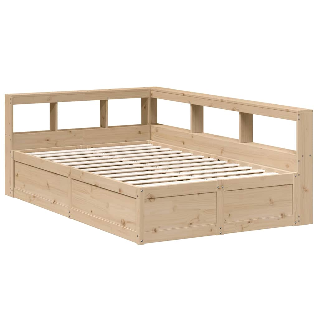 Cama com estante sem colchão 140x190 cm pinho maciço