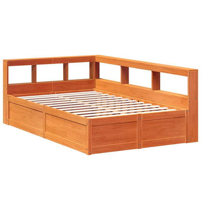 Cama com estante sem colchão 140x190 cm pinho maciço