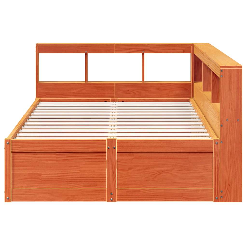 Cama com estante sem colchão 140x190 cm pinho maciço