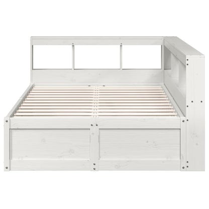 Cama com estante sem colchão 135x190 cm pinho maciço branco