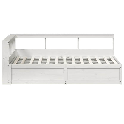 Cama com estante sem colchão 135x190 cm pinho maciço branco