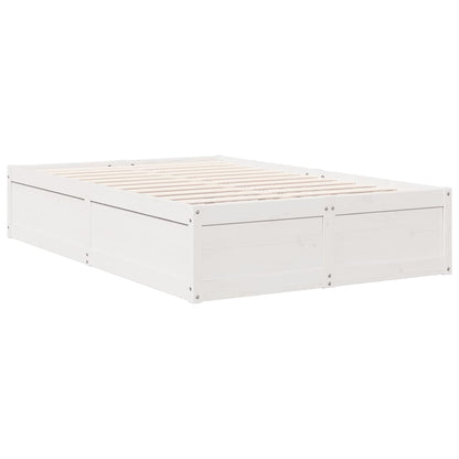 Cama com estante sem colchão 135x190 cm pinho maciço branco