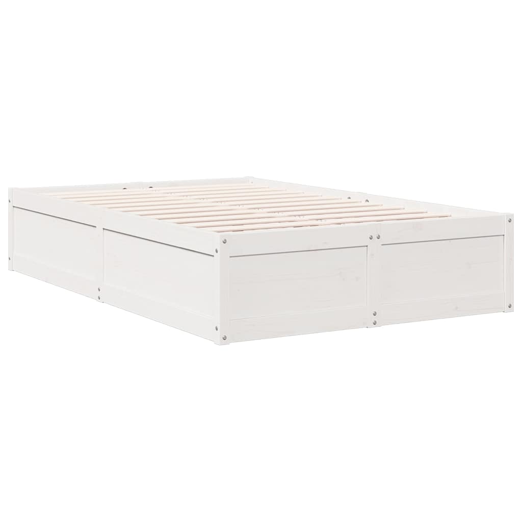 Cama com estante sem colchão 120x190 cm pinho maciço branco