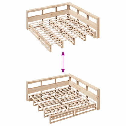 Cama com estante sem colchão 200x200 cm pinho maciço