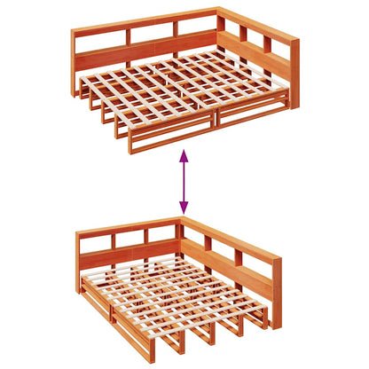 Cama com estante sem colchão 150x200 cm pinho maciço