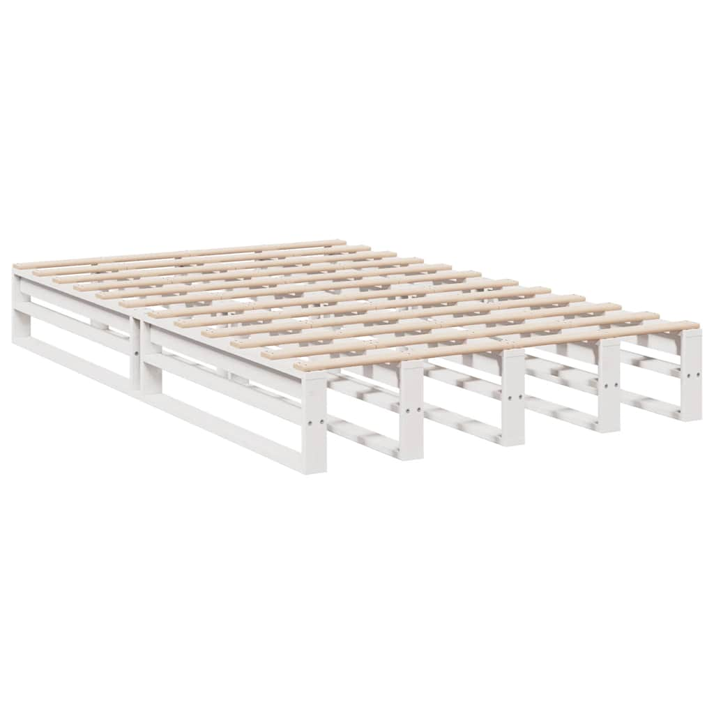 Cama com estante sem colchão 120x200 cm pinho maciço branco