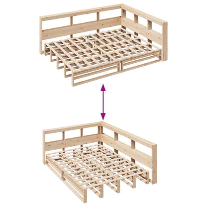 Cama com estante sem colchão 140x190 cm pinho maciço