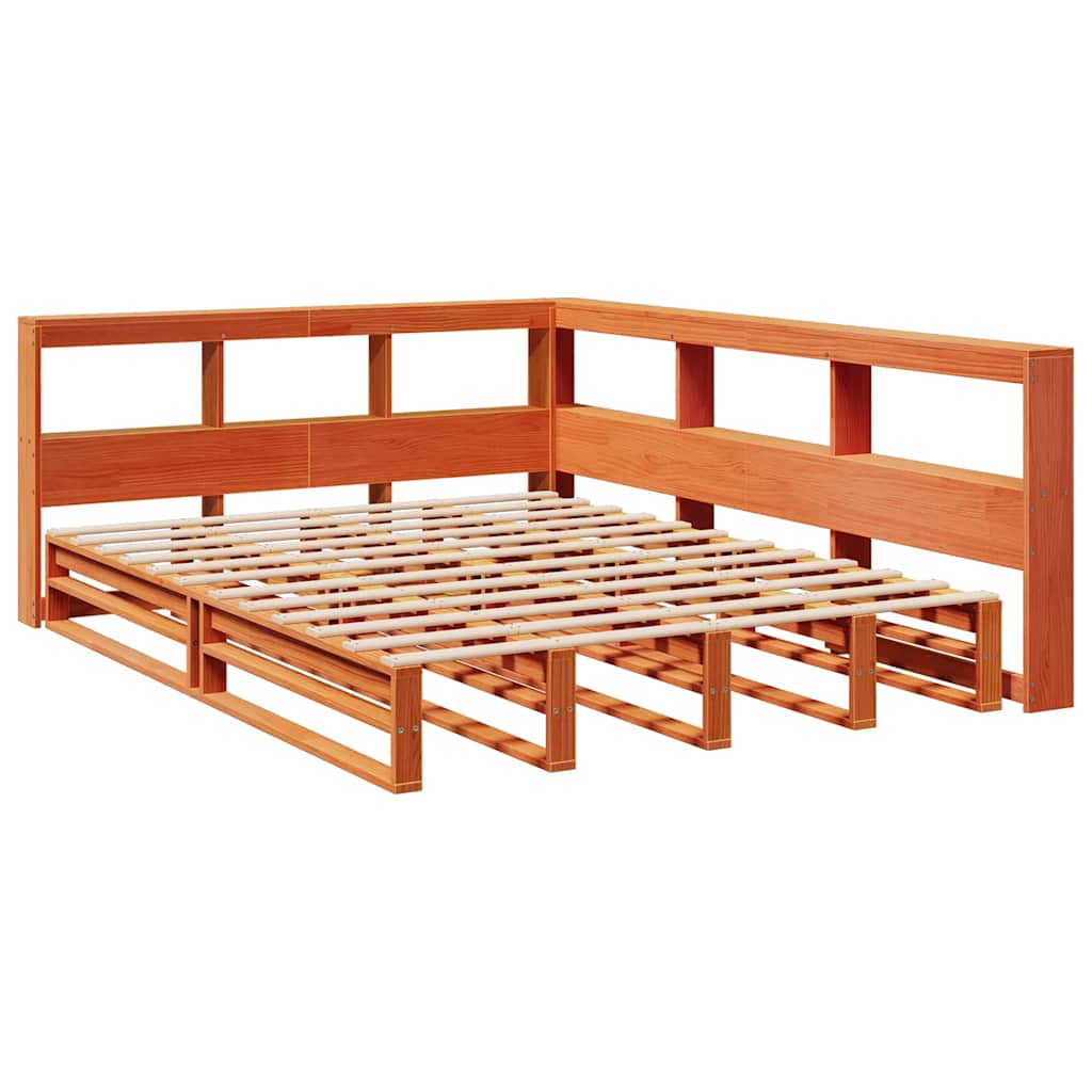 Cama com estante sem colchão 140x190 cm pinho maciço