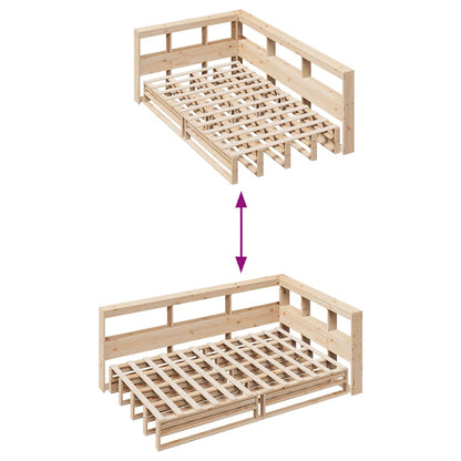 Cama com estante sem colchão 120x190 cm pinho maciço