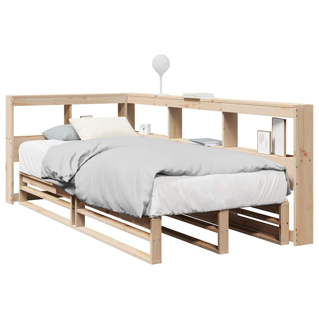 Cama com estante sem colchão 90x190 cm pinho maciço