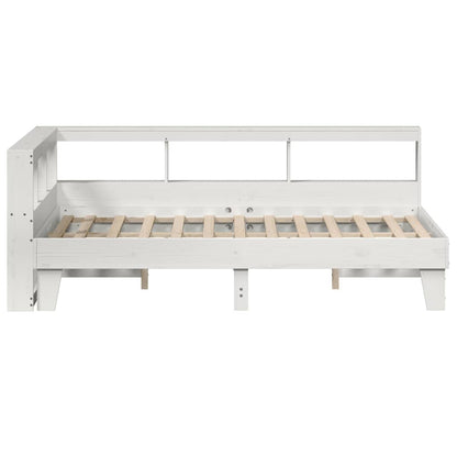 Cama com estante sem colchão 120x190 cm pinho maciço branco