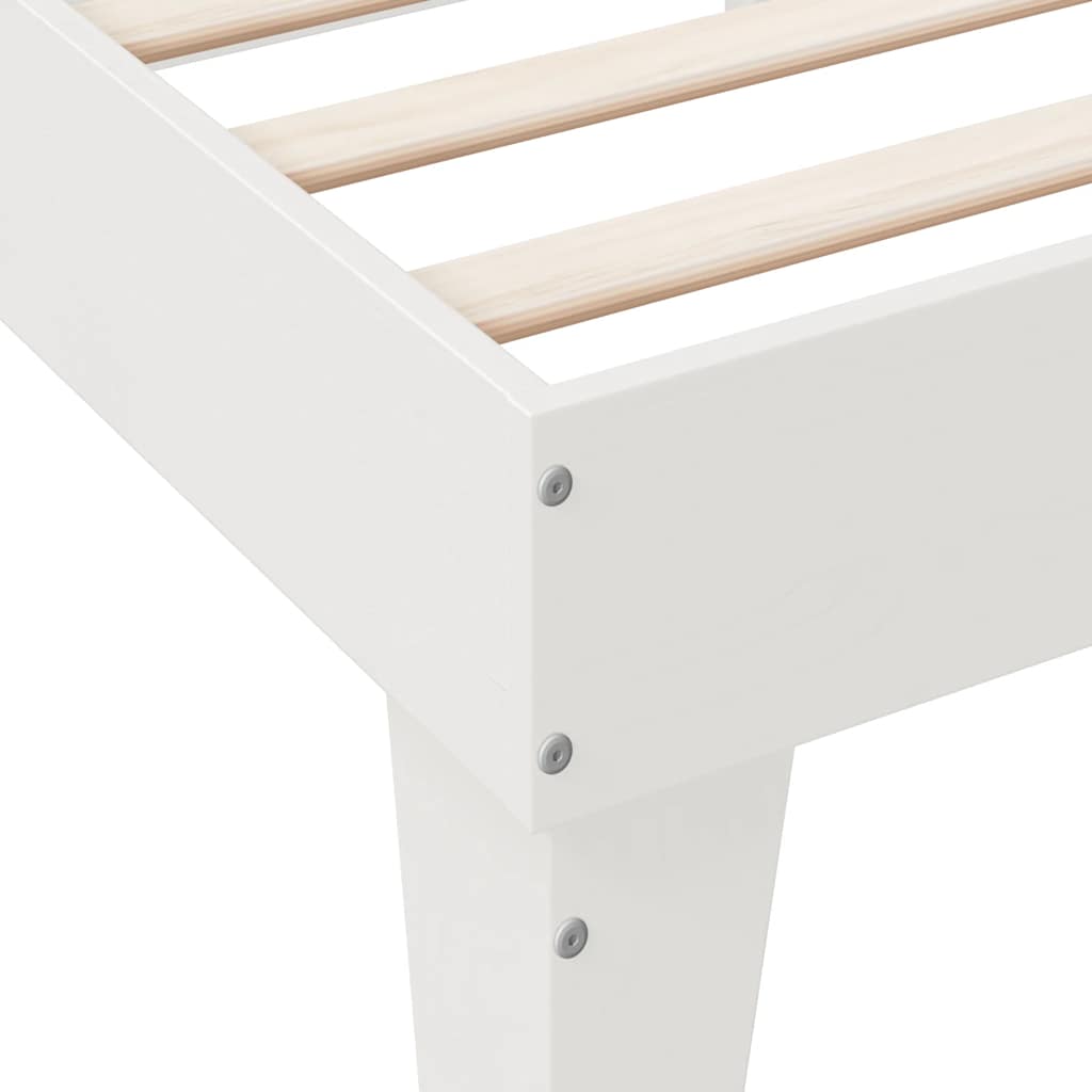 Cama com estante sem colchão 120x190 cm pinho maciço branco