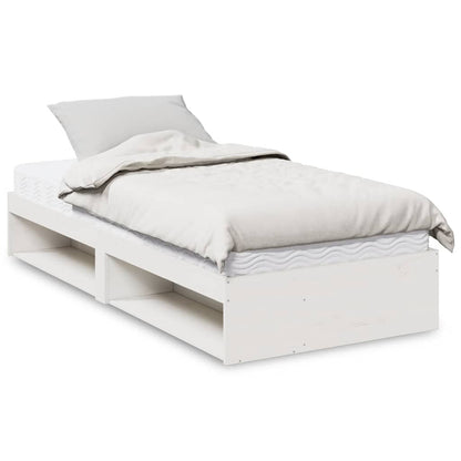 Sofá-cama com colchão 90x200 cm madeira de pinho maciça branco