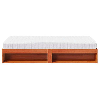 Sofá-cama com colchão 80x200 cm pinho maciço castanho-mel