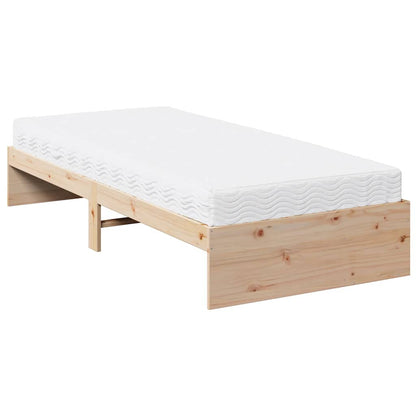 Sofá-cama com colchão 90x190 cm madeira de pinho maciça