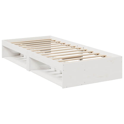 Sofá-cama com colchão 90x190 cm madeira de pinho maciça branco