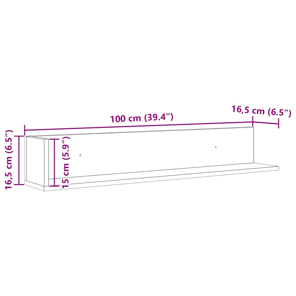 Prateleiras de parede 2 pcs derivados de madeira cinza cimento