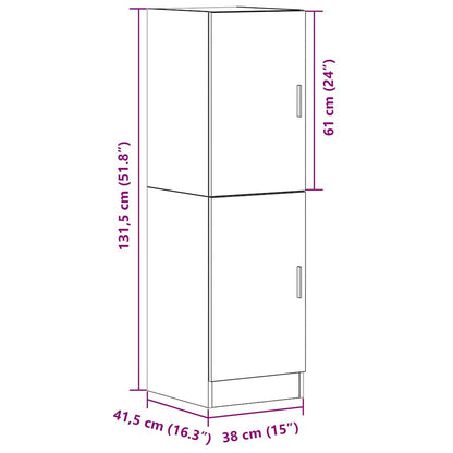 Armário de cozinha 38x41,5x131,5 cm derivados de madeira branco