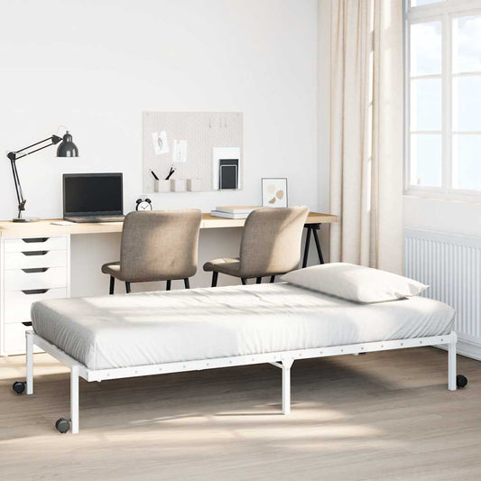 Estrutura de cama sem colchão Dobrável 75x190 cm aço branco