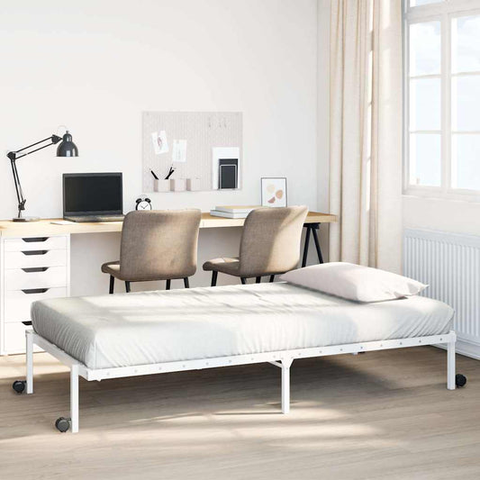 Estrutura de cama sem colchão Dobrável 90x190 cm aço branco