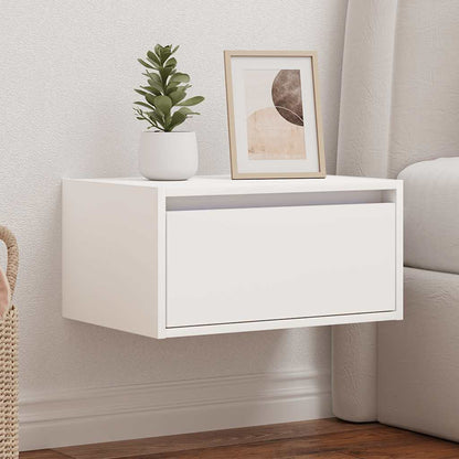 Mesa de cabeceira de parede com luzes LED branco