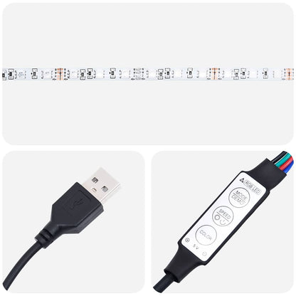 Mesa de cabeceira de parede com luzes LED cinzento cimento