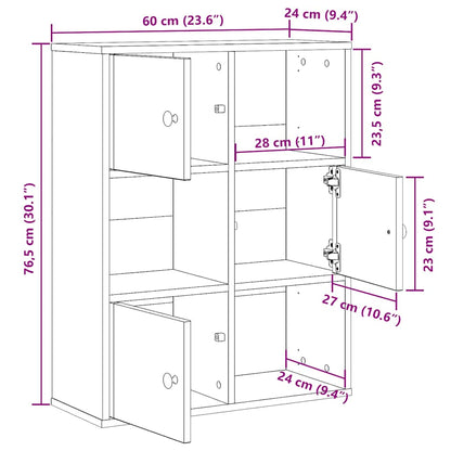 Estante 60x24x76,5 cm derivados de madeira cinzento cimento