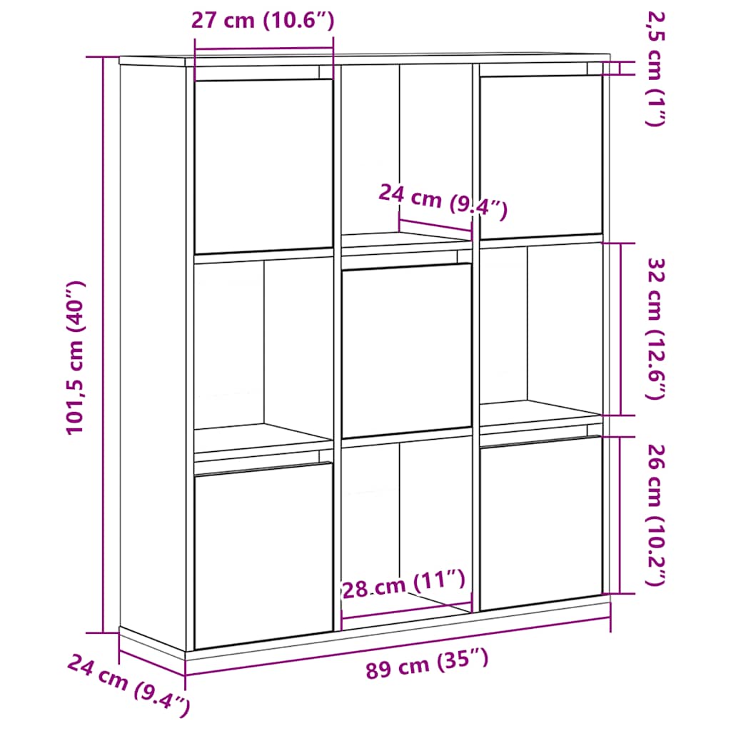 Estante 89x24x101,5 cm derivados de madeira branco