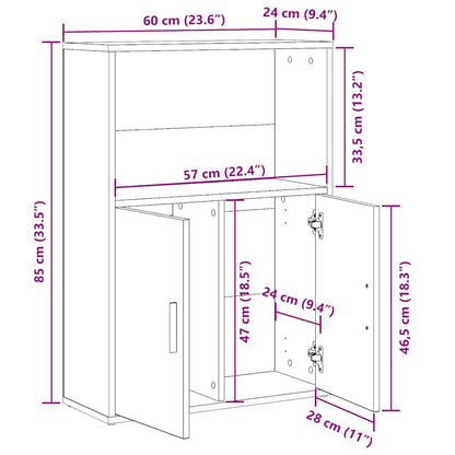 Estante 60x24x85 cm derivados de madeira cinzento cimento