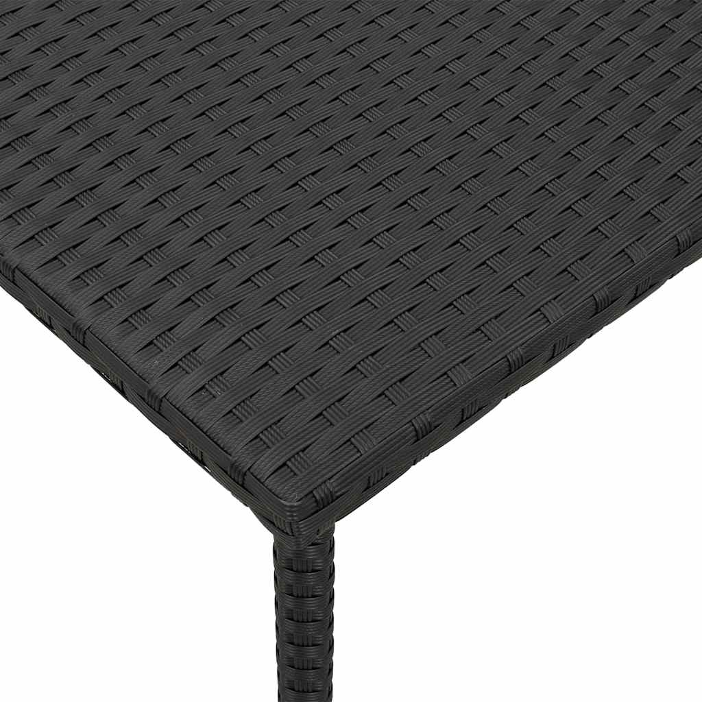 Mesa de centro de jardim retangular 40x40x37 cm vime PE preto