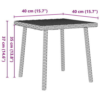 Mesa de centro de jardim retangular 40x40x37cm vime PE